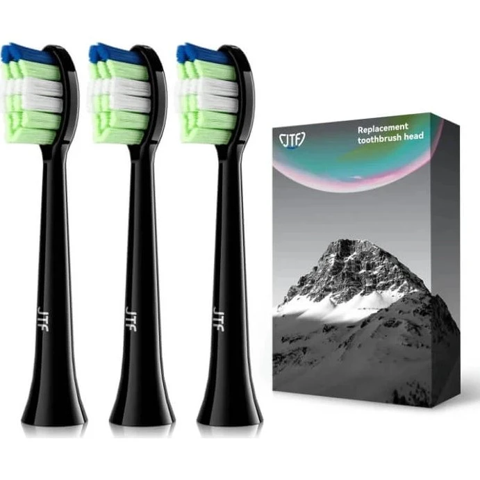 JTF Sonic P200 Ersatzbürsten-Set, 3er Pack, Schwarz