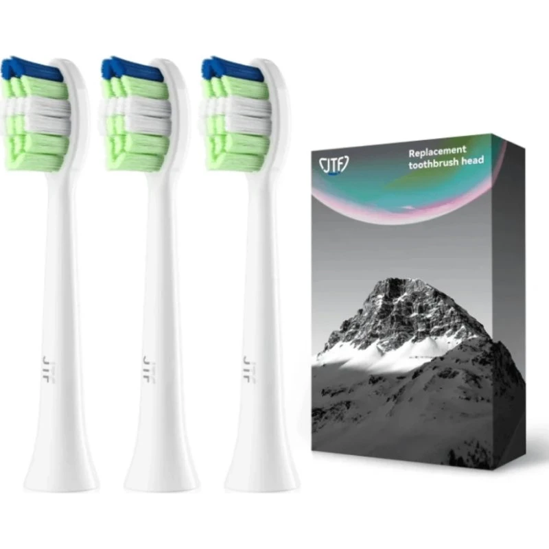 JTF Sonic P200 Ersatzbürsten-Set, 3er Pack, Weiß