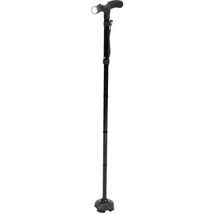 Dr Happy JL9274 Gehstock mit LED-Taschenlampe, faltbar & verstellbar