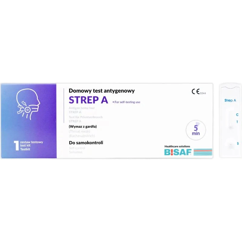 Bisaf Strep A Antigen-Heimtest für Mandelentzündung & Scharlach