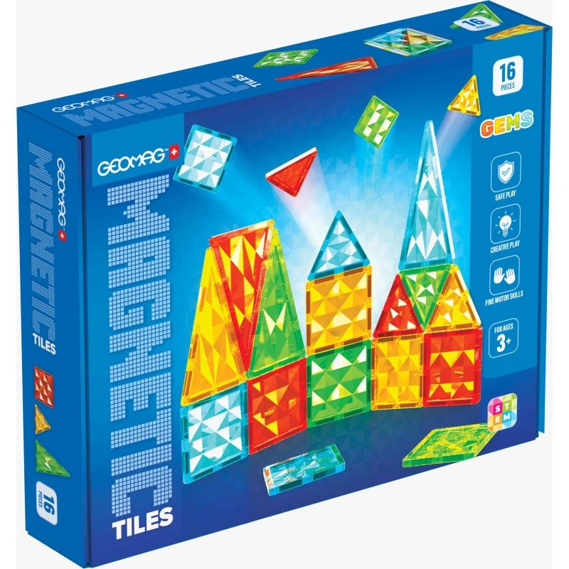 Geomag Gems Bausatz 16 Teile - Magnetisches Lernspielzeug