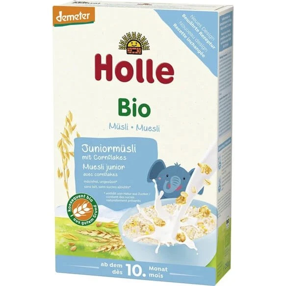 Holle Junior Bio Mehrkornmüsli mit Maisflocken, milchfrei, 250g