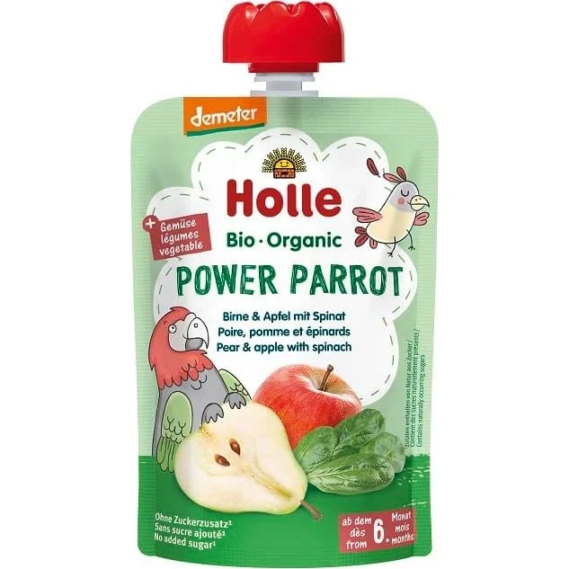Holle Bio Birnenpüree mit Äpfeln und Spinat, 100 g