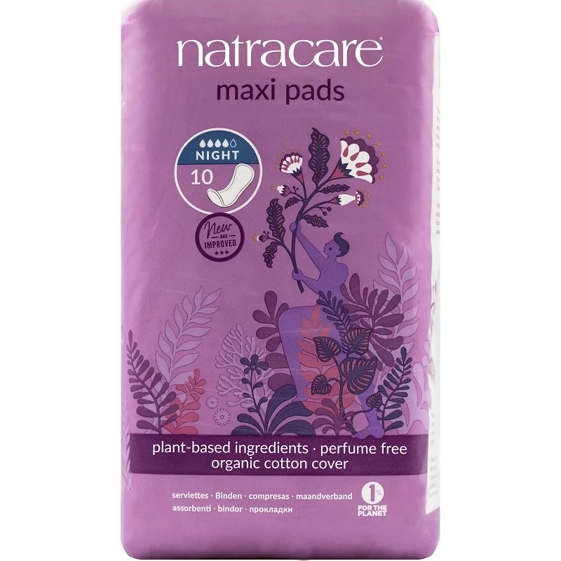 Natracare Bio-Maxi Long Binden, 10 Stück, ohne Nachtflügel