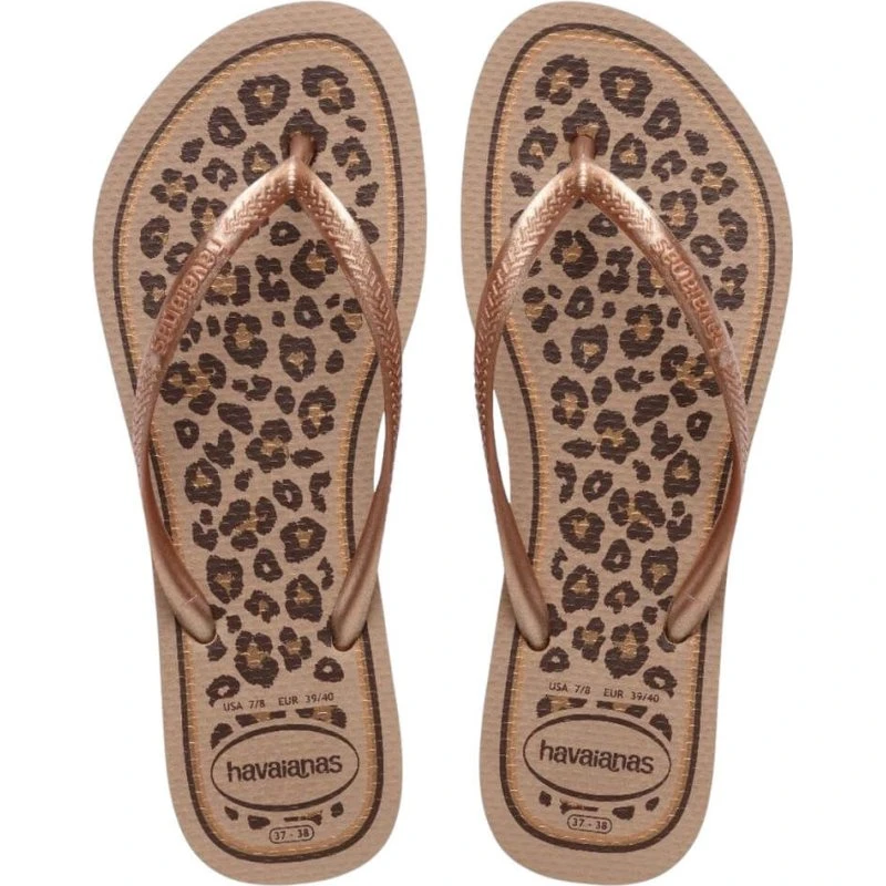 Havaianas Slim Animals Sandalen Braun/Rosa Gr 37/38