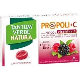 Tantum Verde Nature Propolis+C mit Zink & Vitamin C, 15 Gummibonbons