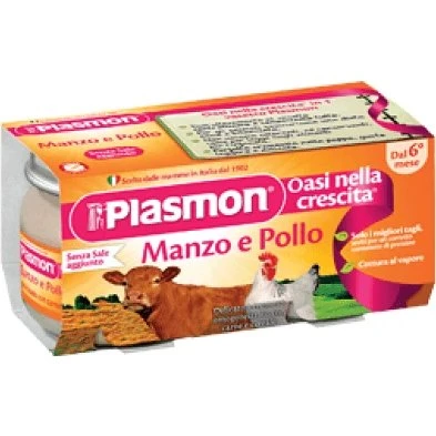 Plasmon Hühner- und Rindfleischpüree, +6 Monate, 2x 80g