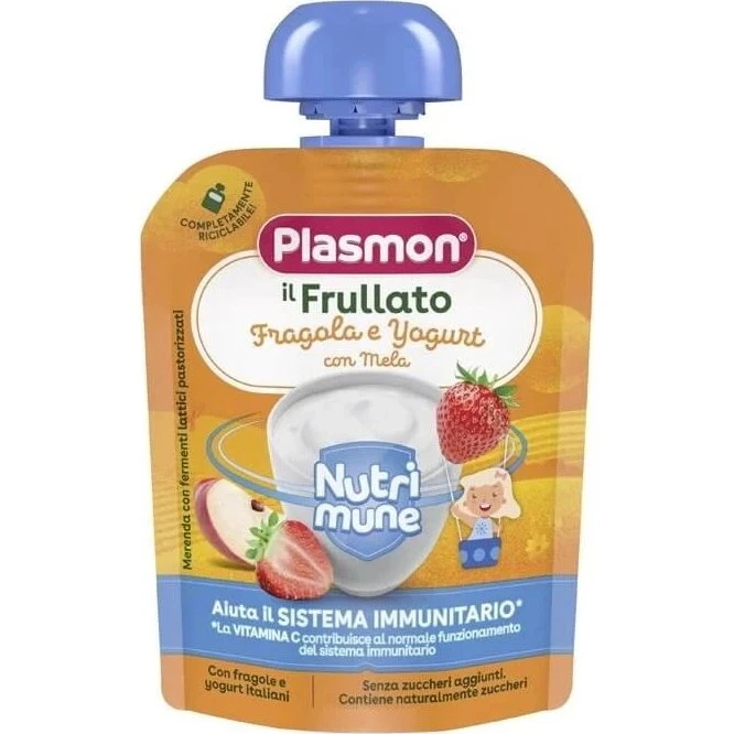 Plasmon Erdbeer-, Apfel- und Joghurtpüree, 85g, ab 6 Monaten
