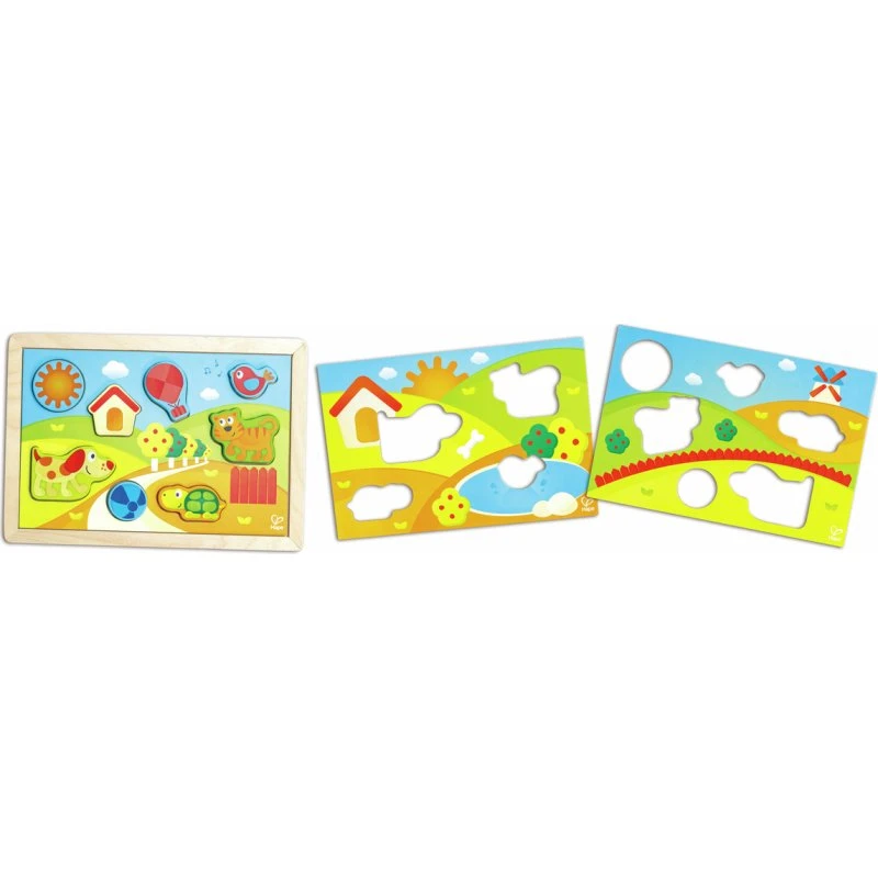 Hape Pepe & Friends Sonnental Puzzle 3-in-1, 12+ Monate