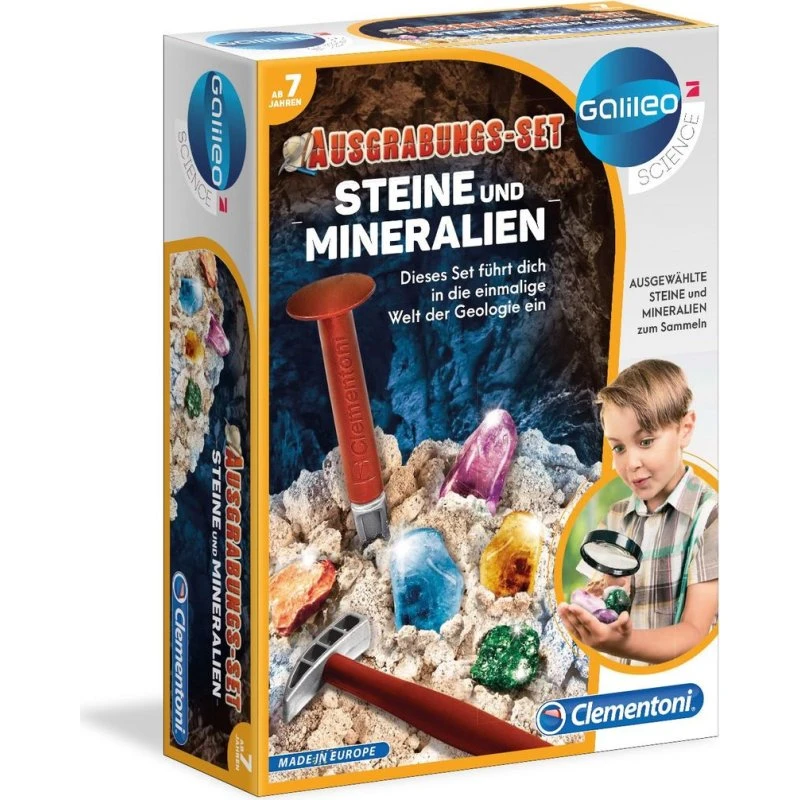 Clementoni Galileo Ausgrabungs-Set Steine und Mineralien