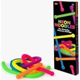 Neon-Sensorik-Nudeln (6er-Set) – dehnbare Fidget-Nudeln