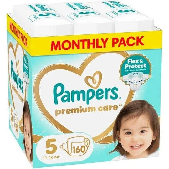 Pampers Premium Care Babywindeln Nr. 5 (11-16kg), 160 Stück