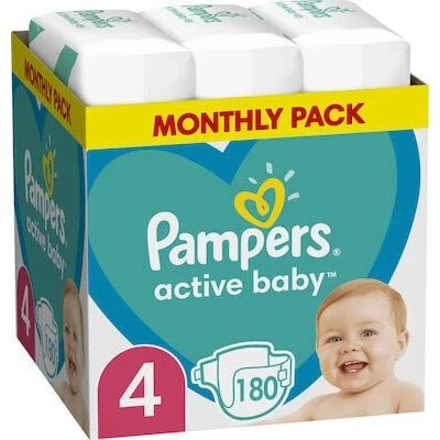 Pampers Active Baby Windeln Nr. 4 (9-14kg) - 180 Stück