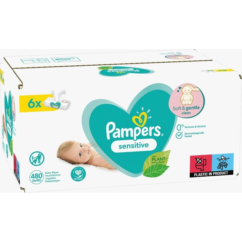 Pampers Sensitive Feuchttücher 6x80 Stück