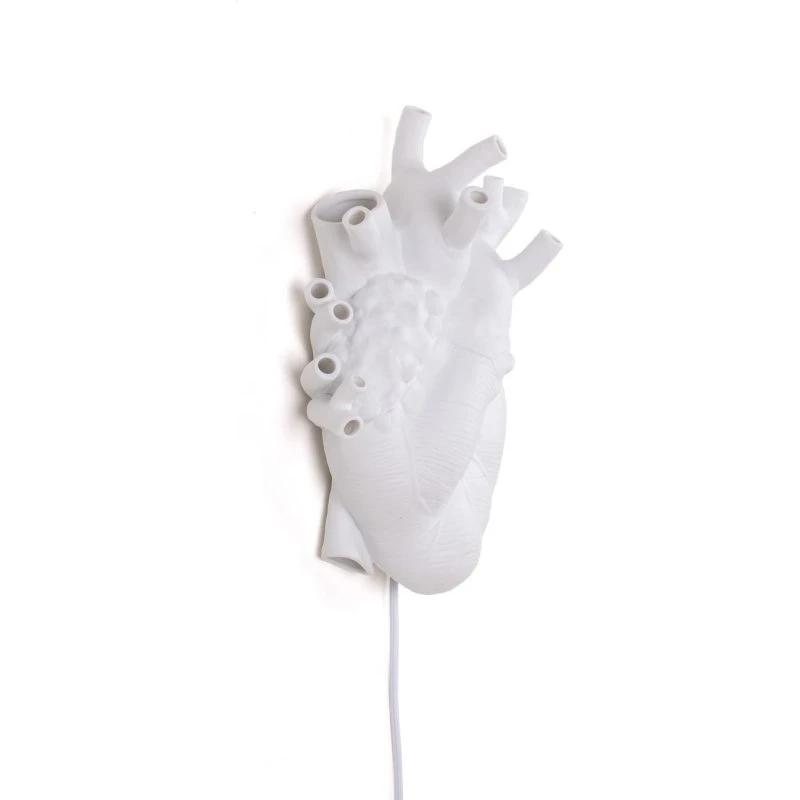 Seletti Heart Wandleuchte - Anatomisches Herz aus weißem Porzellan