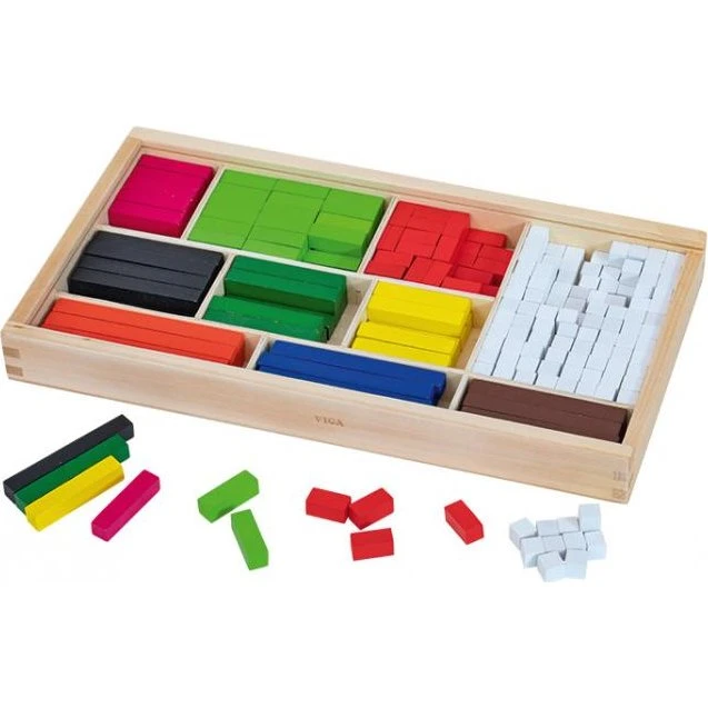 VIGA Cuisenaire-Rechenstäbchen aus Holz, 308 Stück