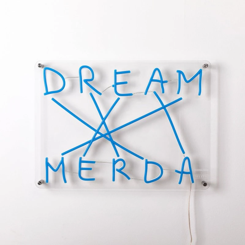 Seletti Dream-Merda LED-Wandleuchte, Blau, Pop-Art Design