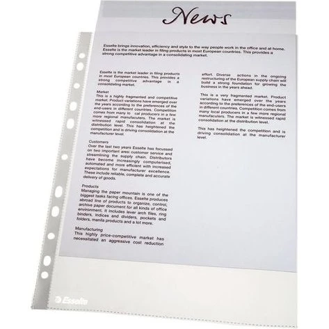 Esselte 56066 Prospekthülle A4 glasklar, 100 Stück