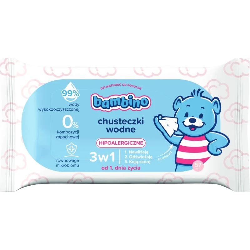 Bambino 3 in 1 Feuchttücher mit Calendula, 57 Stück