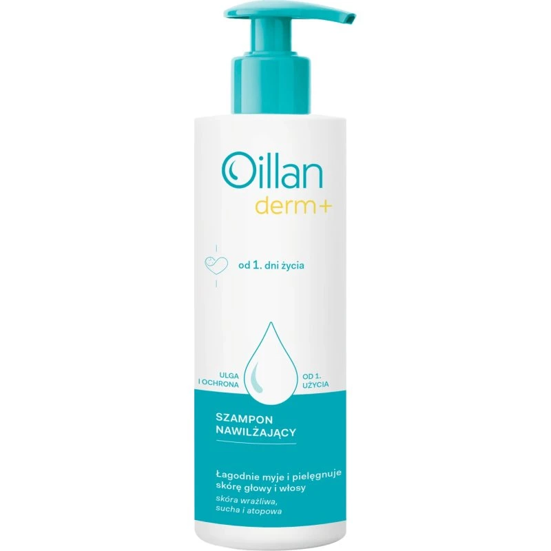 Oillan Derm+ Feuchtigkeitsspendendes Shampoo für atopische Haut, 180 ml