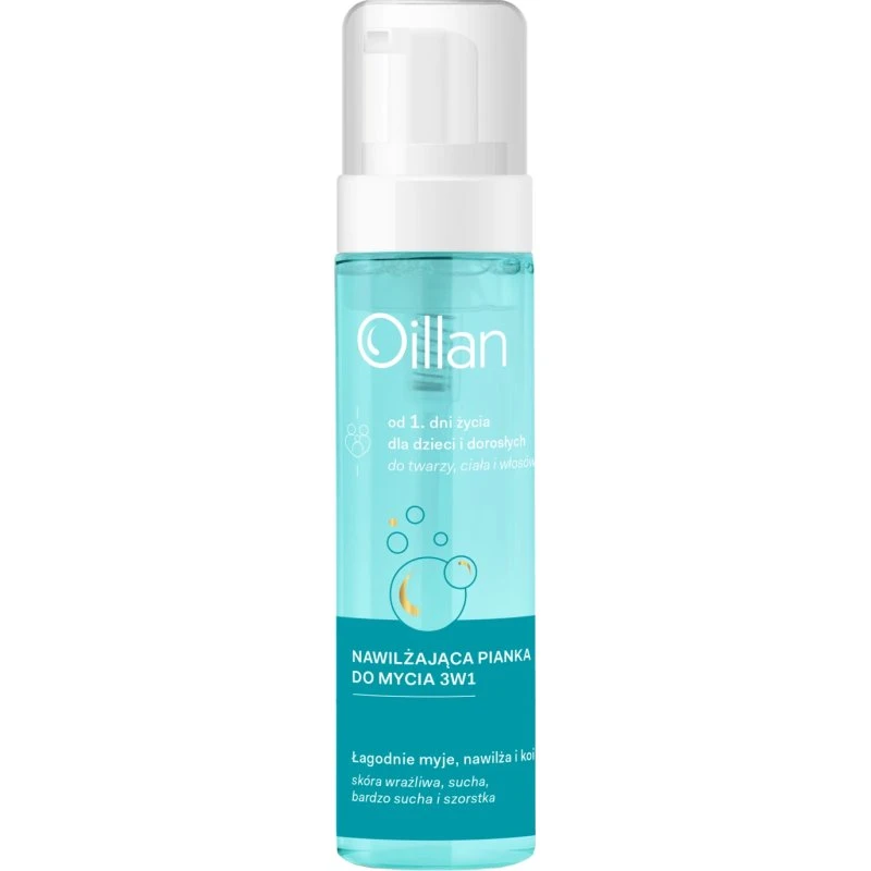 Oillan Prebiotischer 3-in-1-Schaum für Körper & Haar, 200 ml