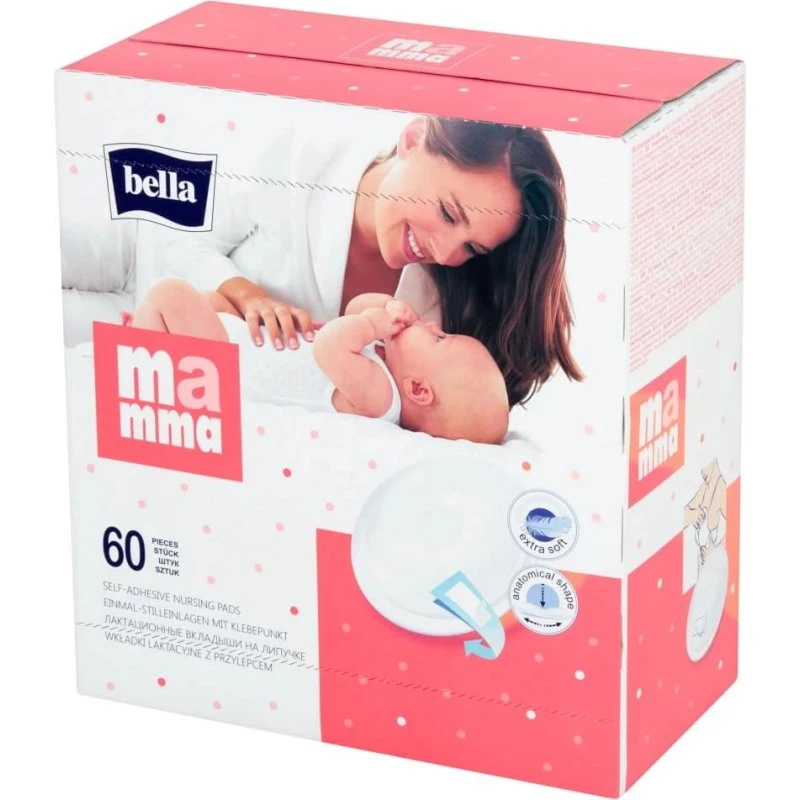 Bella Mamma Lactifer Stilleinlagen mit Kleber, 60 Stück