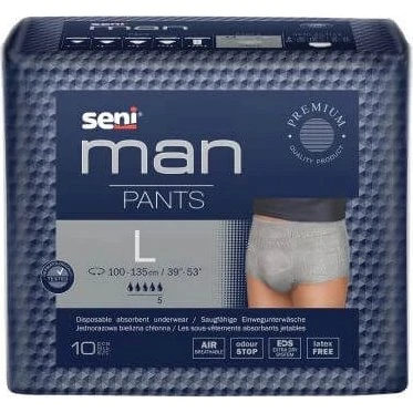Seni Man Pants Saugfähige Herrenslips, Größe L, 10 Stück