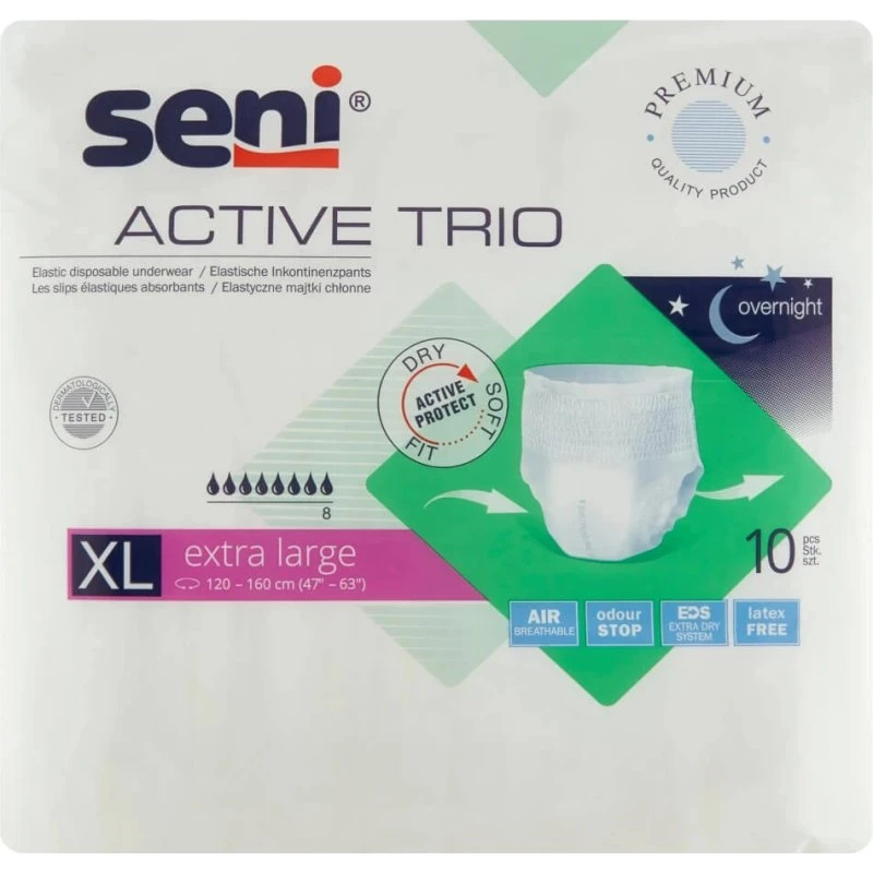 Seni Active Trio Inkontinenzslips XL (120-160 cm), 10 Stück