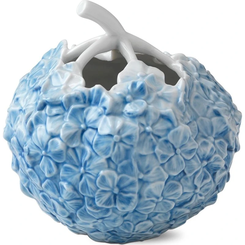 Royal Copenhagen Hortensien-Vase hellblau 11x11x12 cm