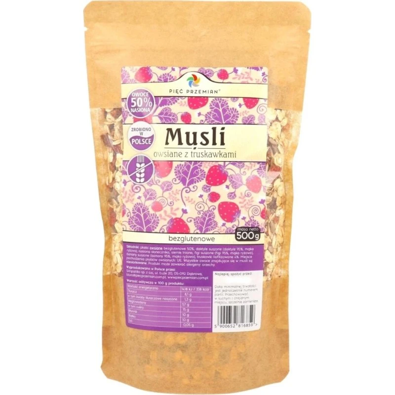 Five Transformations Hafermüsli mit Erdbeeren glutenfrei 500 g