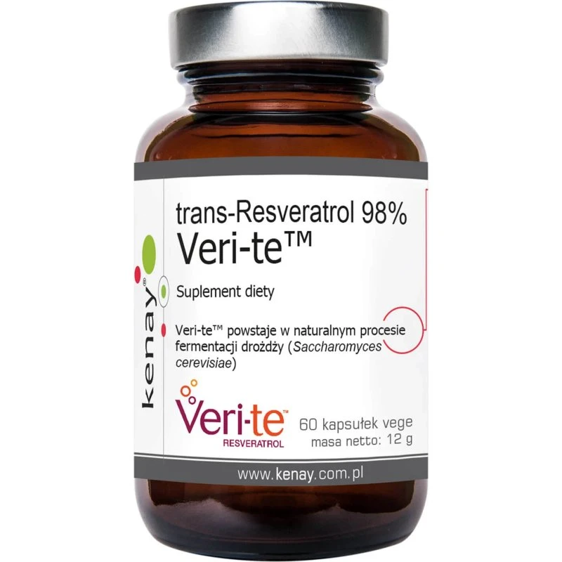 Kenay Trans-Resveratrol 98% Veri-te, 60 pflanzliche Kapseln