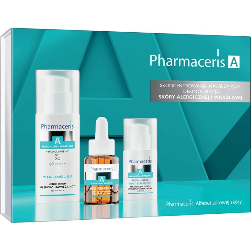 Pharmaceris A 2025 Set: Feuchtigkeitscreme SPF 30, Duo-Konzentrat & Augencreme