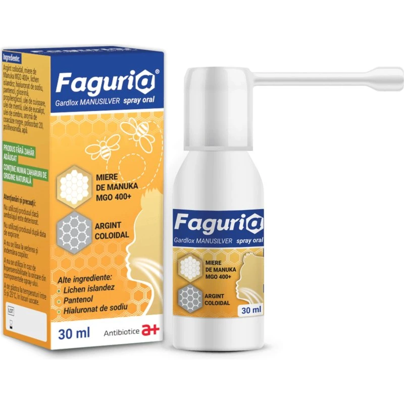 Faguria Gardlox Manusilver Mundspray, 30ml, Manukahonig & Silber