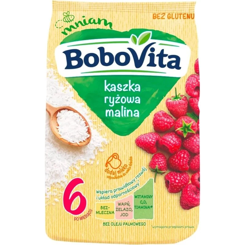 BoboVita Reis-Cerealien Himbeere, milchfrei & glutenfrei, 180g