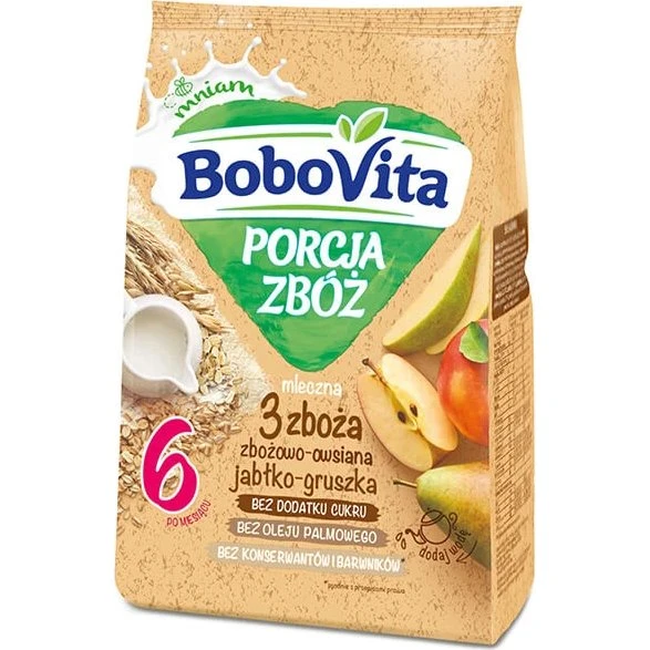 BoboVita Haferflocken 3 Getreide, Apfel & Birne, ab 6 Mon., 210g