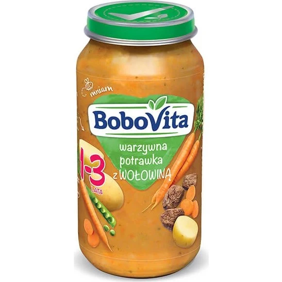 BoboVita Gemüseeintopf mit Rindfleisch für Babys ab 12 Monaten, 250 g