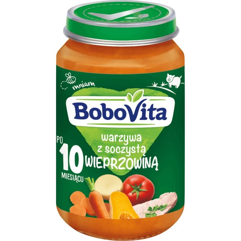 BoboVita Baby-Mittagessen: Gemüse mit Schweinefleisch (190g, ab 10 Monaten)