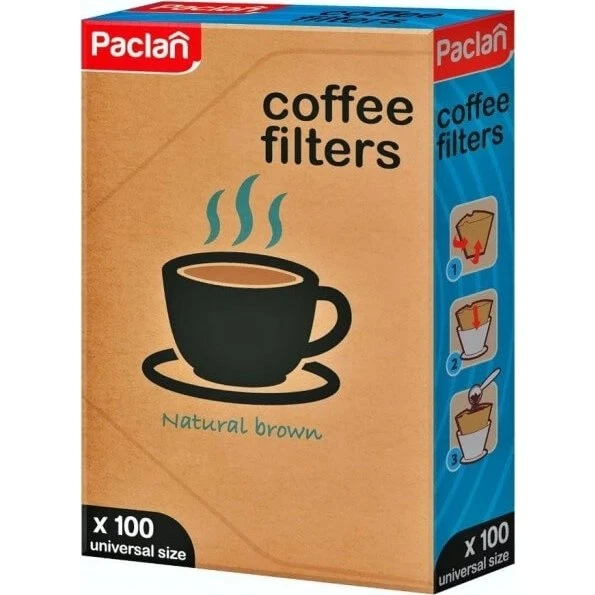 Paclan Universal Kaffeefilter, Größe 4, 100 Stück, Braun