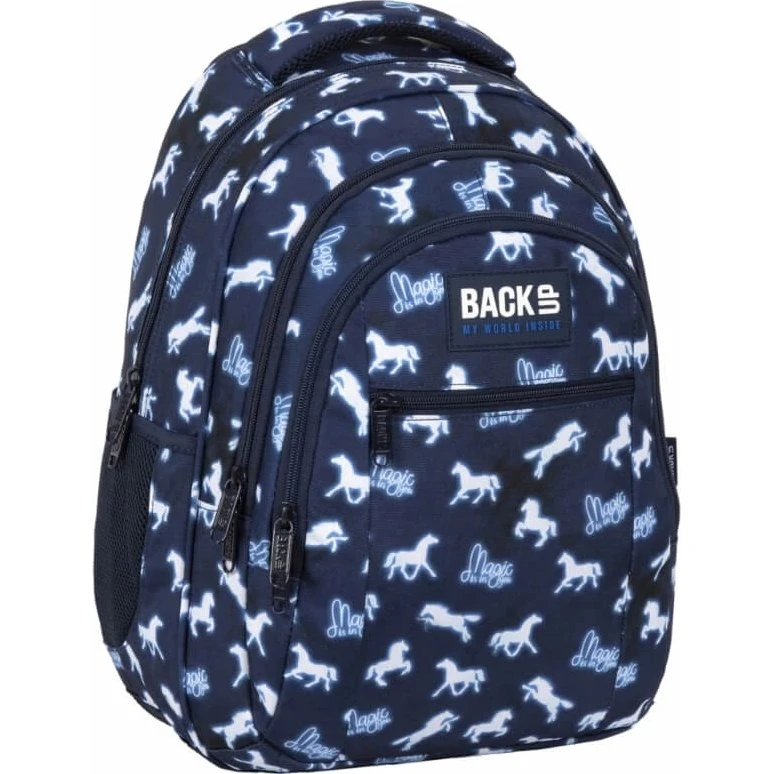 BackUp 014 Rucksack mit blauem Blumenmuster