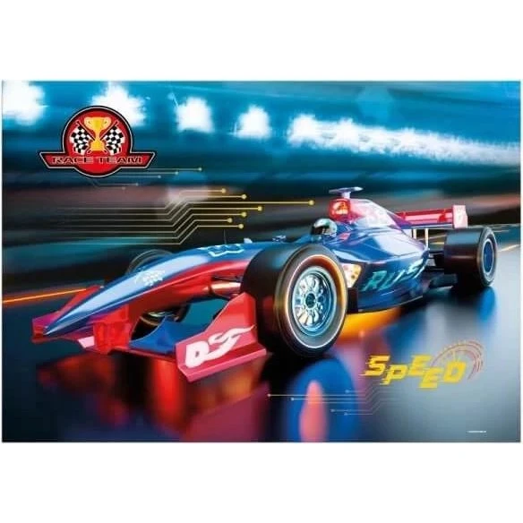 Derform Race Team Aufkleber, Rennwagenmotiv, 50x35cm