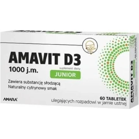 Amavit D3 Junior 1000 IE Vitamin D3 Schmelztabletten, 60 Stück