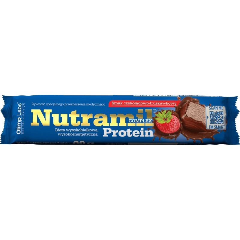 Olimp Nutramil Complex Protein Riegel, Schokolade-Erdbeere, 60g