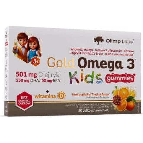 Olimp Gold Omega 3 Kids Gummies mit Omega-Fettsäuren & Vitamin D, 30 Stk.