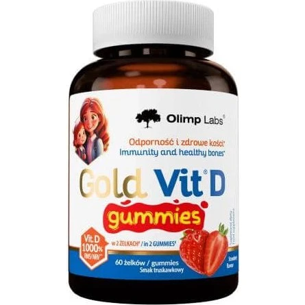 Olimp Gold Vit D Vitamin D Gelee Erdbeere, 60 Stück