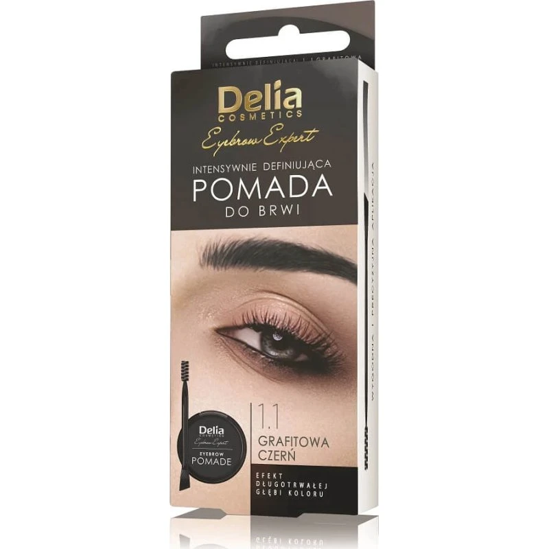 Delia Eyebrow Expert Augenbrauenpomade 1.1 Graphitschwarz, 4 ml