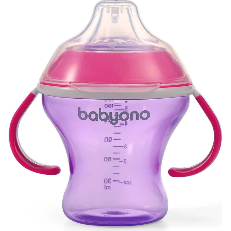 Babyono Anti-Auslauf-Becher, Rosa, 180 ml