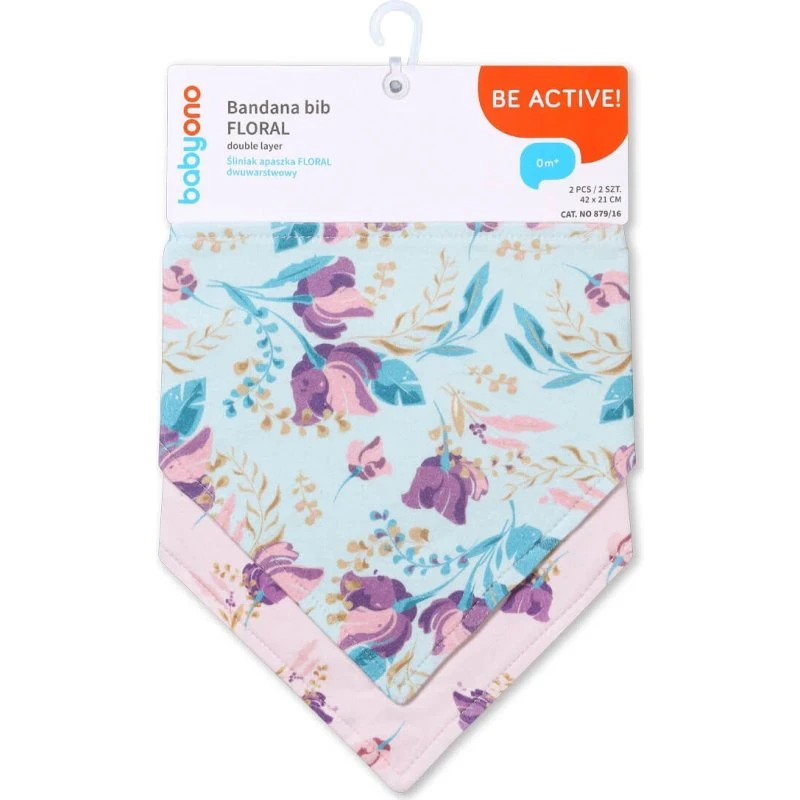 Babyono Baumwollschal-Lätzchen, 2er-Set, Floral