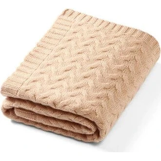 Babyono Babydecke aus Merinowolle, 75 x 100 cm, Braun