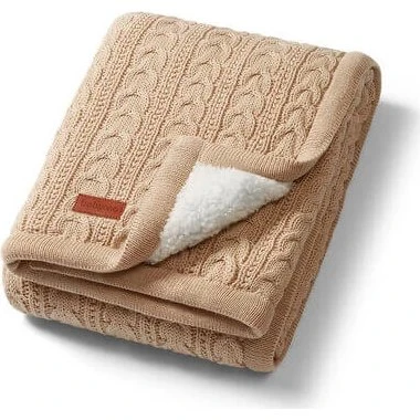 Babyono Baby-Decke aus Baumwolle mit Fleece-Futter, braun, 75x100 cm