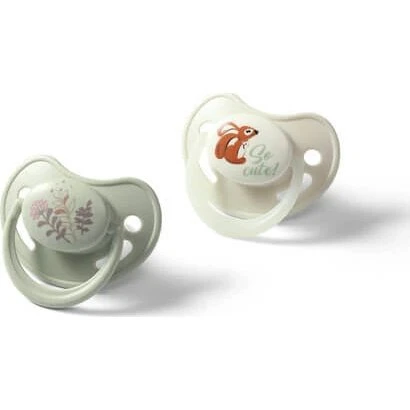 Babyono Anatomische Silikon-Schnuller, 6–18 Monate, 2er-Pack